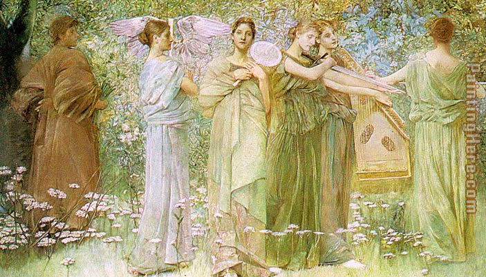 The Days painting - Thomas Dewing The Days art painting